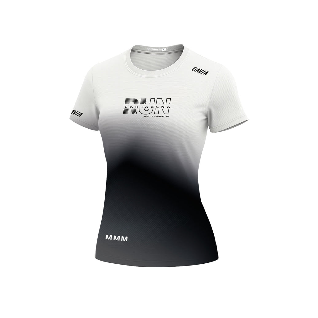 T-Shirt de Running 15SP Edición Especial Media Maratón del Mar Negra Mujer