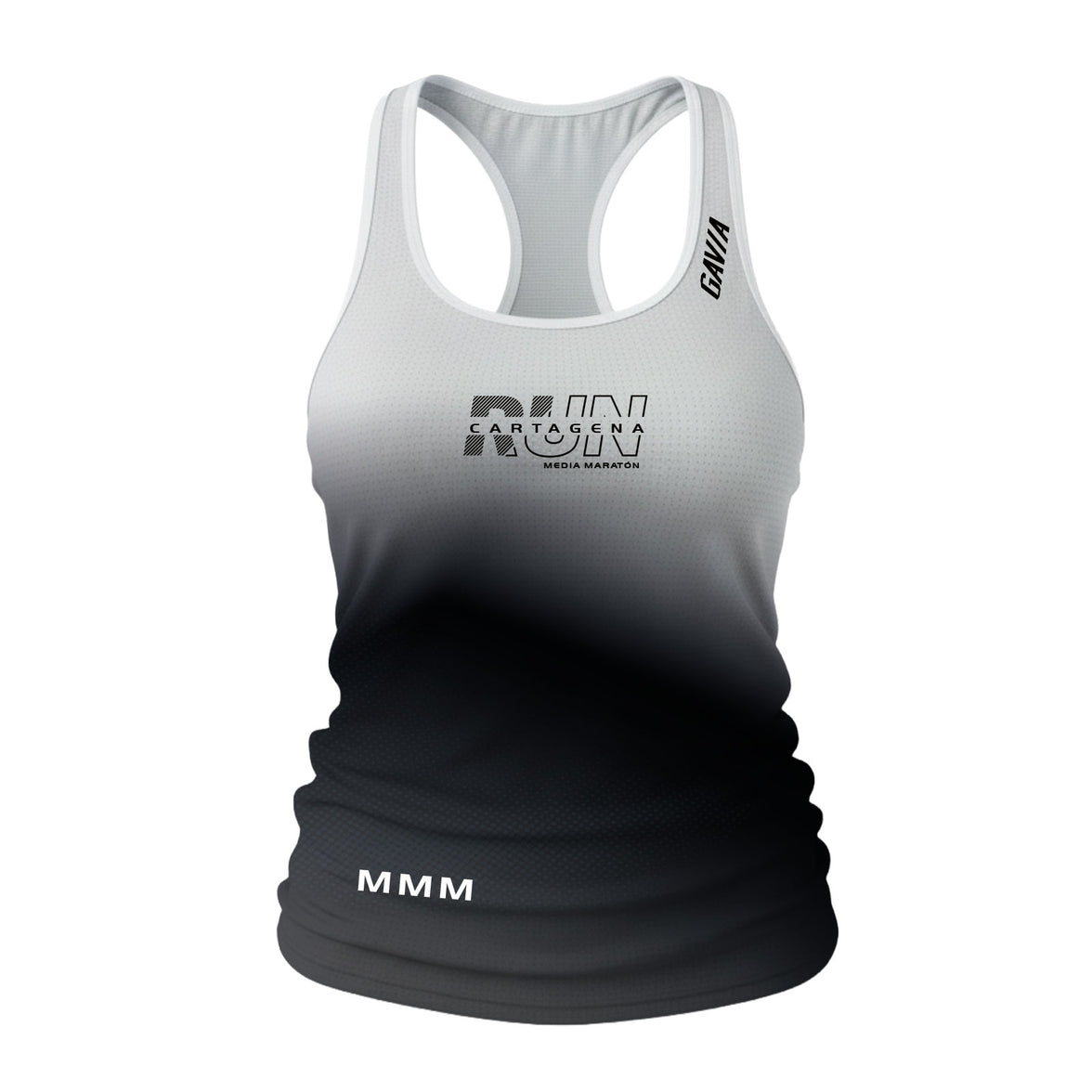Camisilla de Running 15SP Edición Especial Media Maratón del Mar Negra Mujer