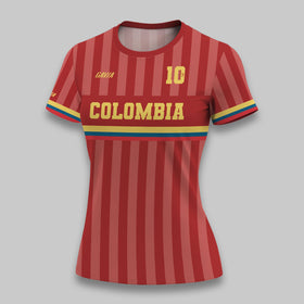 TSHIRT COLOMBIA 35SP ROJA MUJER