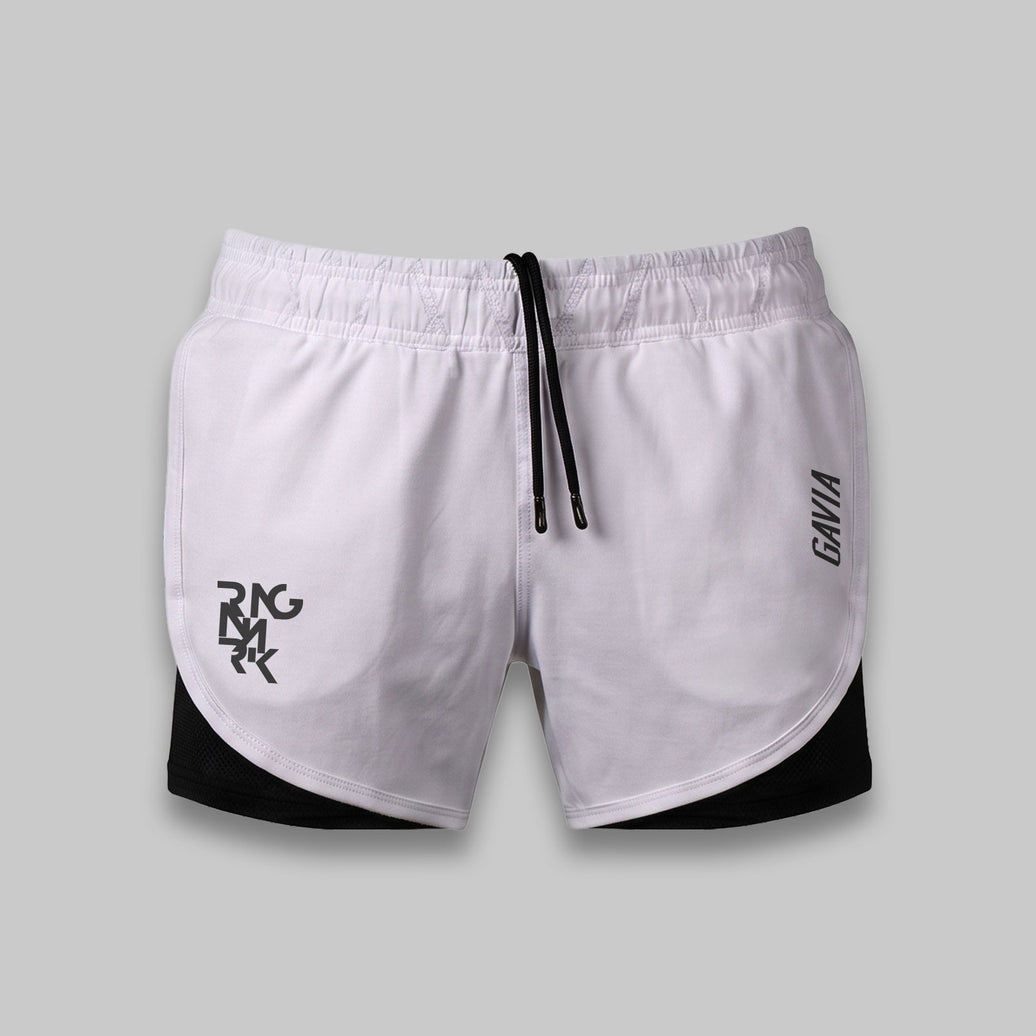 WHITE RUNNING SHORTS